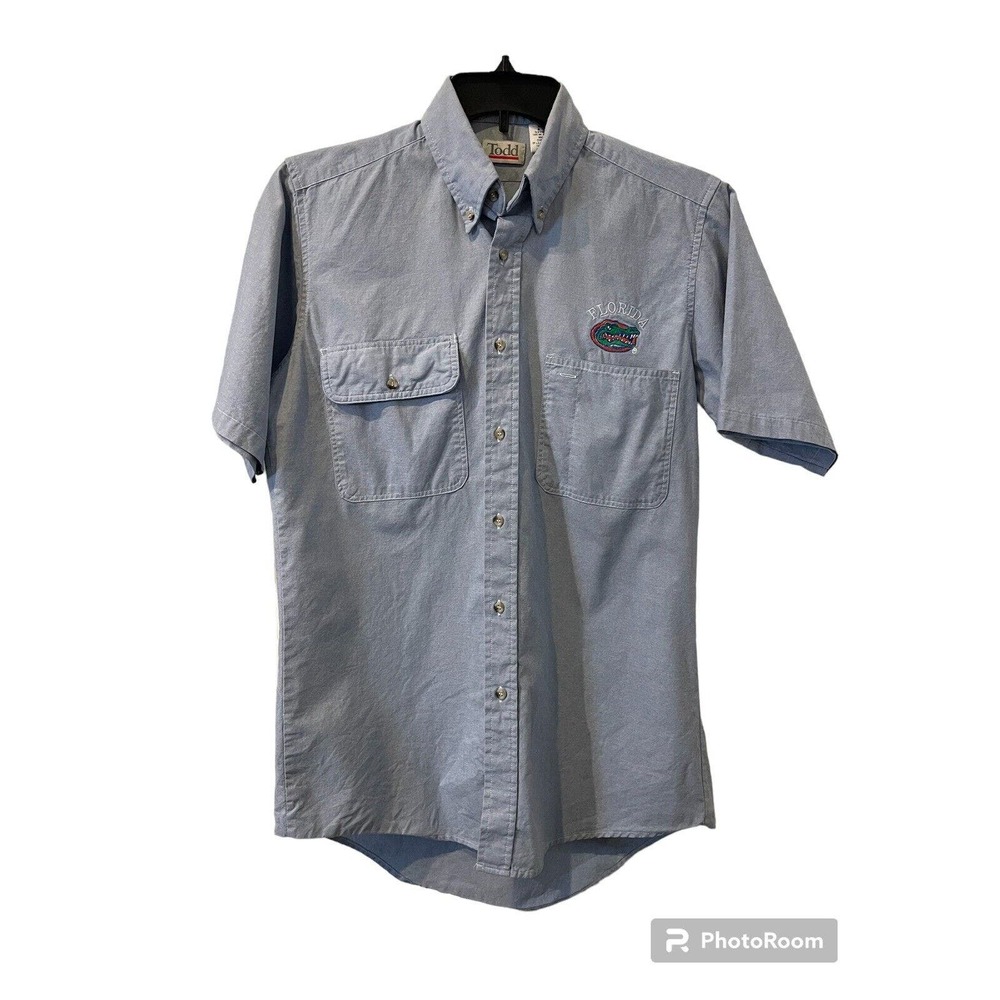 Men’s Shirt Todd Embroidered University of Florida Button Down Gators Sz Med Blu